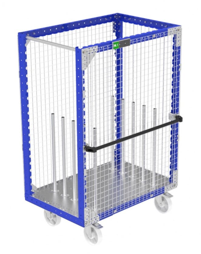 Modular kit cart with fence by FlexQube