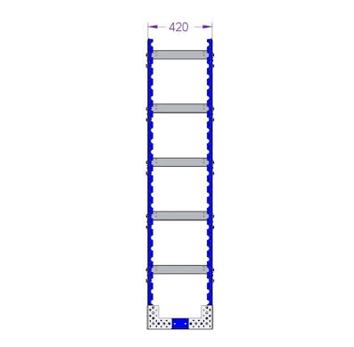 Flachregal-Rack – 1540 × 420 mm