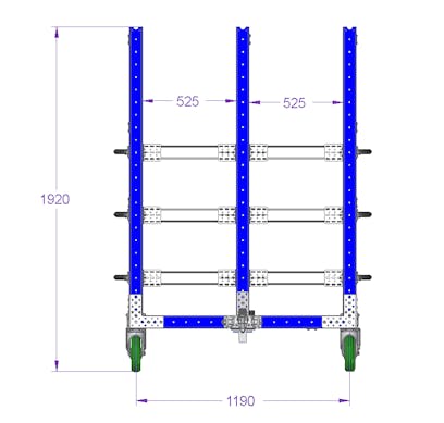 Telescopic Shelf Cart 55 x 49 inch