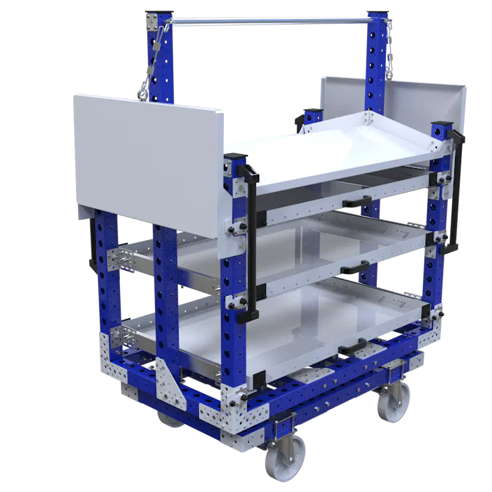 Extending Cart Industrial Extendable Shelf Carts in Any Size | FlexQube