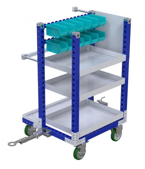 Industrial kit cart with tow bar by FlexQube