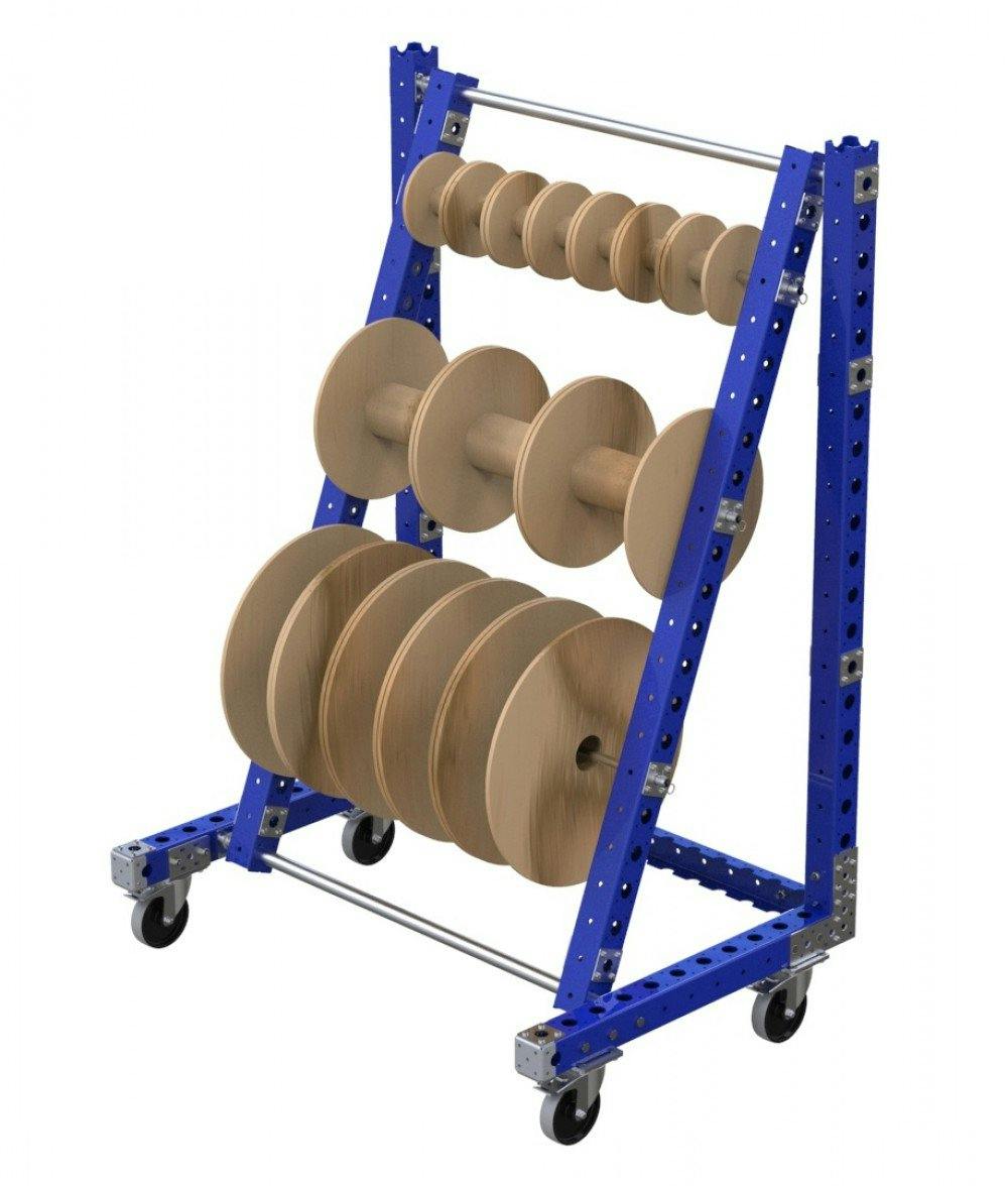 Industrial hanging cart for reels