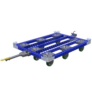 Tugger cart designed for heavy pallets and containers.