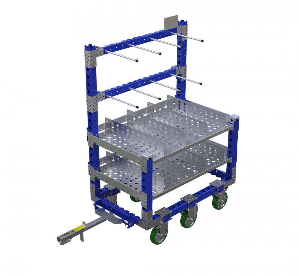 FlexQube material handling kit cart with tow bar