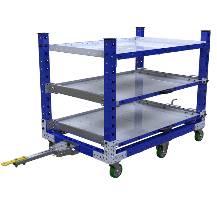 Extending Cart Industrial Extendable Shelf Carts in Any Size | FlexQube