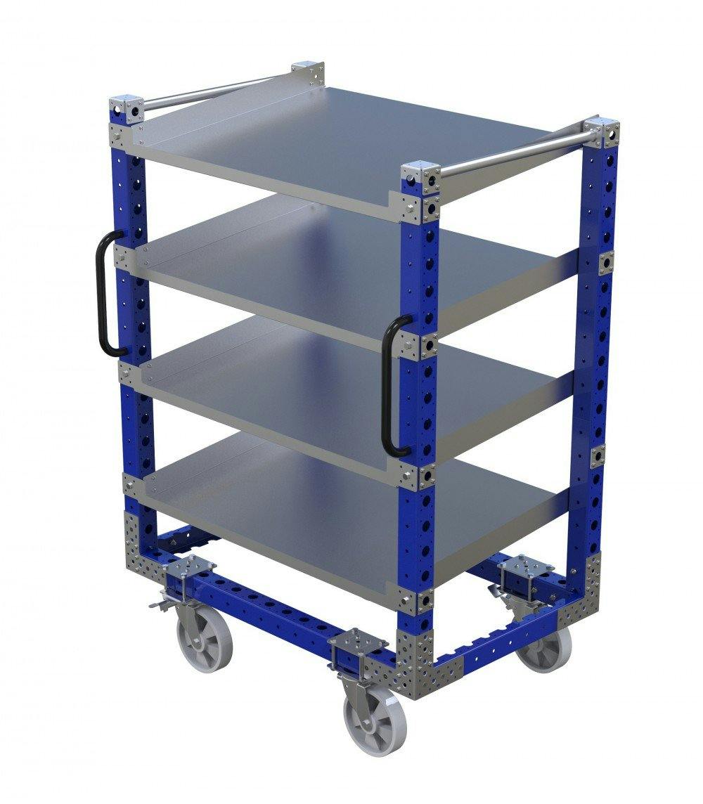 FlexQube flow shelf cart with handles