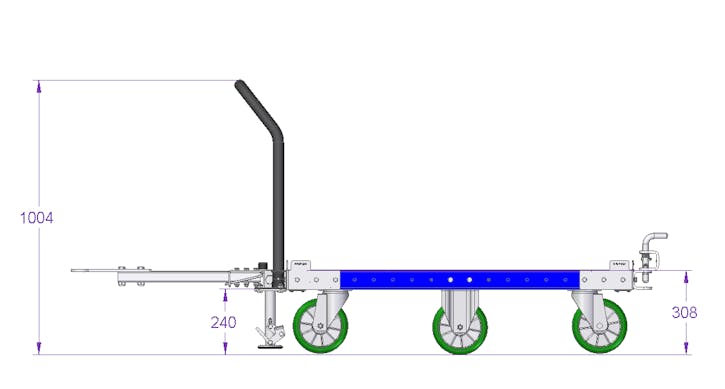 Tugger Cart with Removable Handle Bar 48 x 45 inch