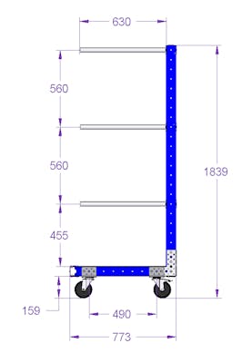 Cart With Horizontal Hangers-770 x 490 mm