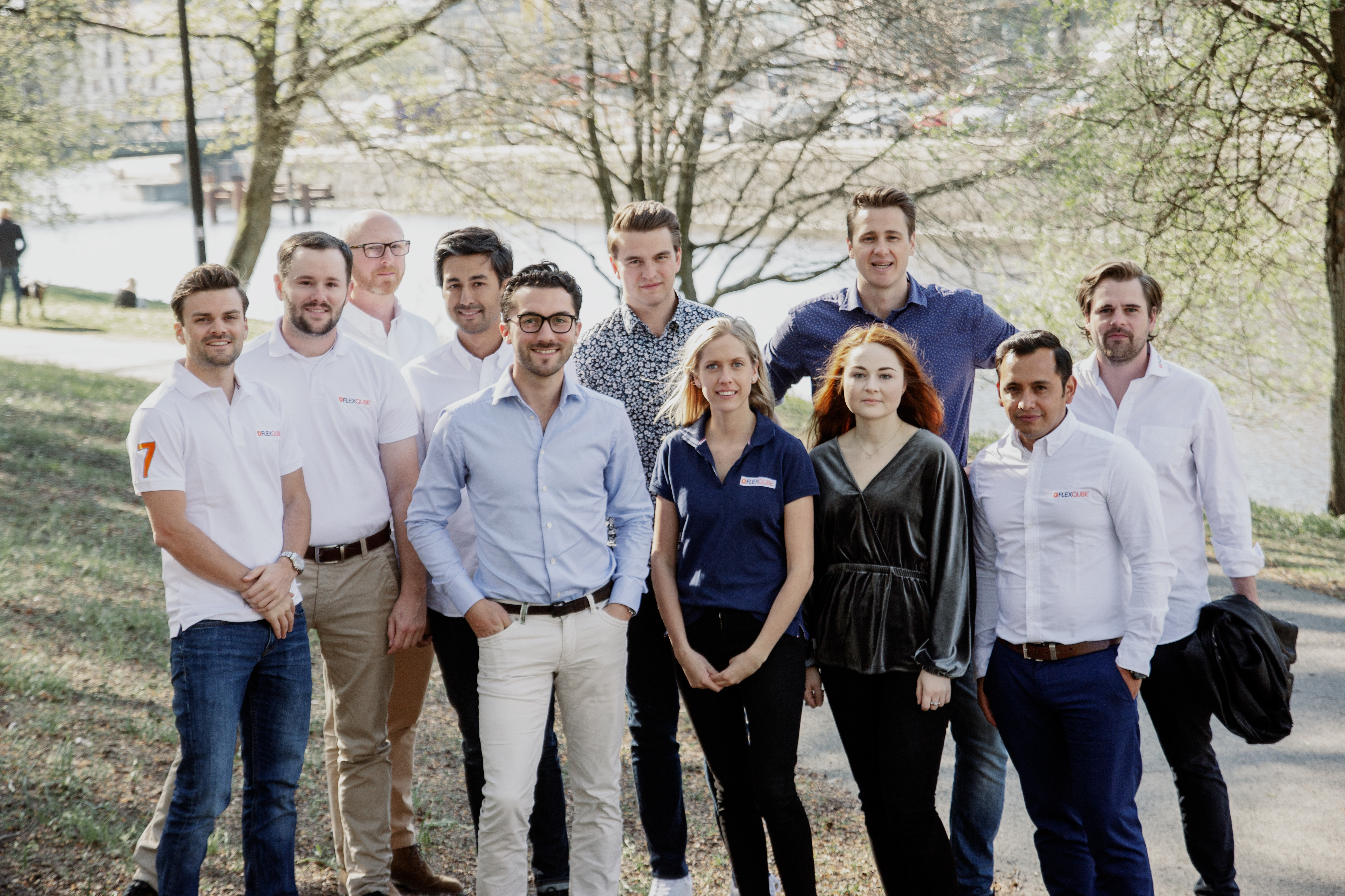 The FlexQube staff in a park