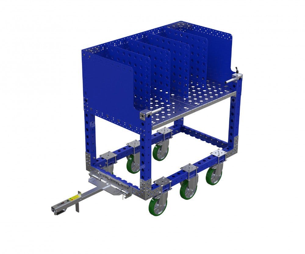 Modular kit cart with attached tow bar