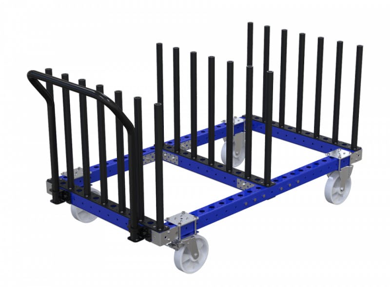 Modular material handling stage cart by FlexQube