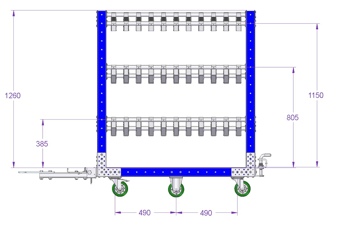 Flow Rack Tugger Cart - 700 x 1260 mm | FlexQube