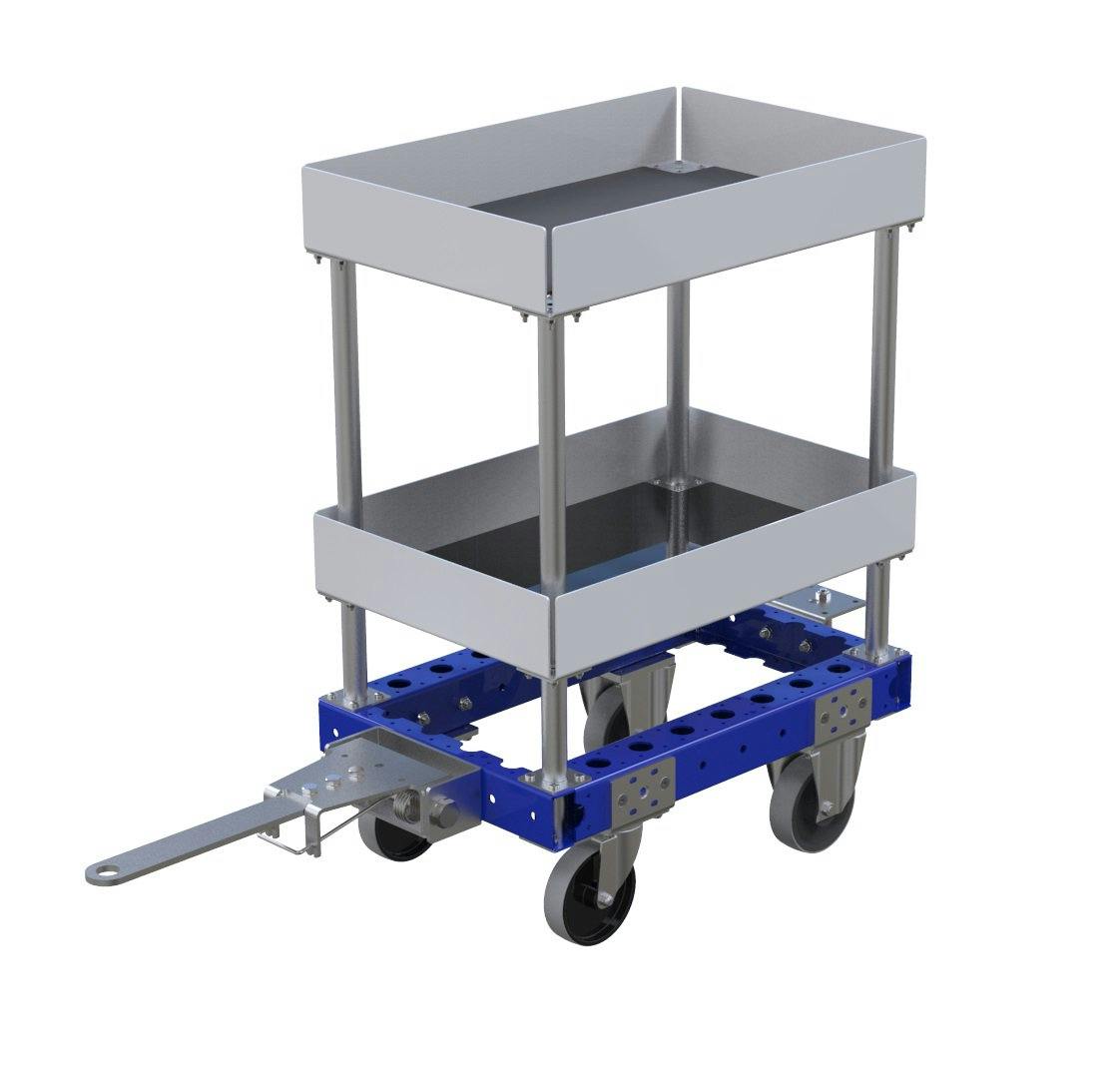 Flat Shelf Tugger Cart - 630 x 420 mm
