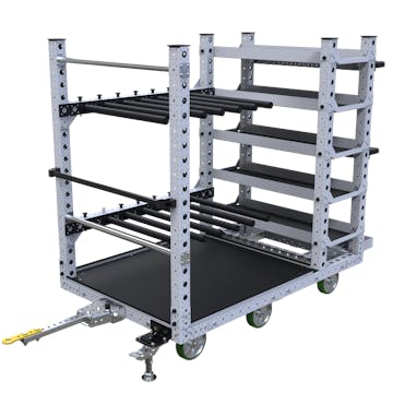 Cart with shelves and hangers