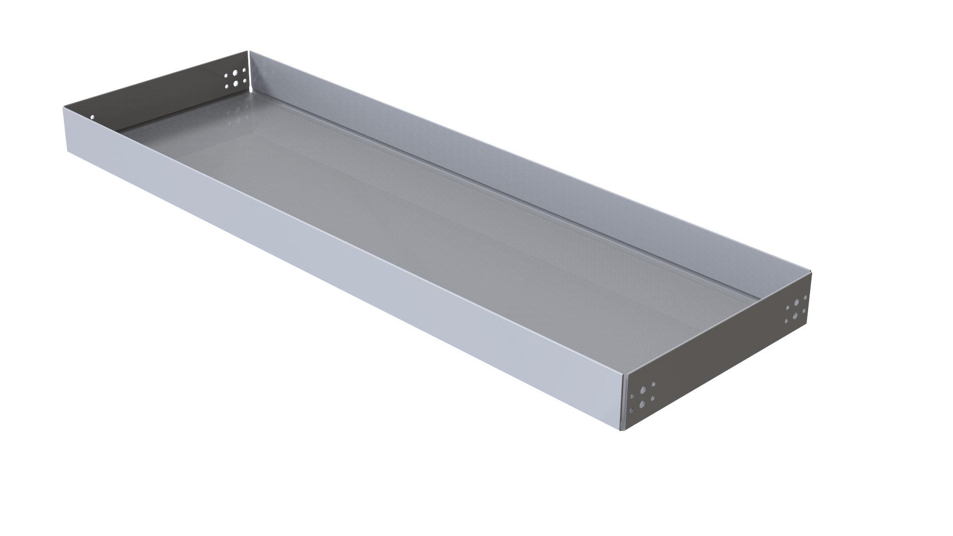 Flat shelf w. 3"- edge lip - 1190 x 385 mm