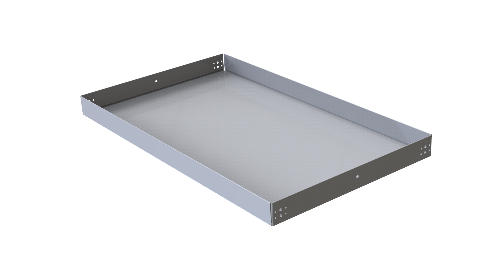 Flat shelf w. 3- edge lip - 1190 x 700 mm