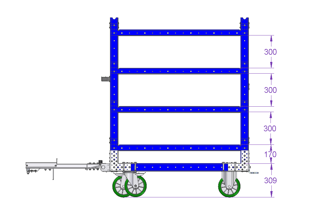 Shelf Cart 1260 x 840 mm for Plastic Containers