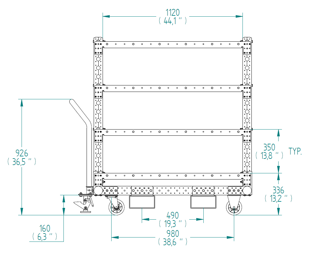 Flat Shelf Cart - 1050 x 1260 mm