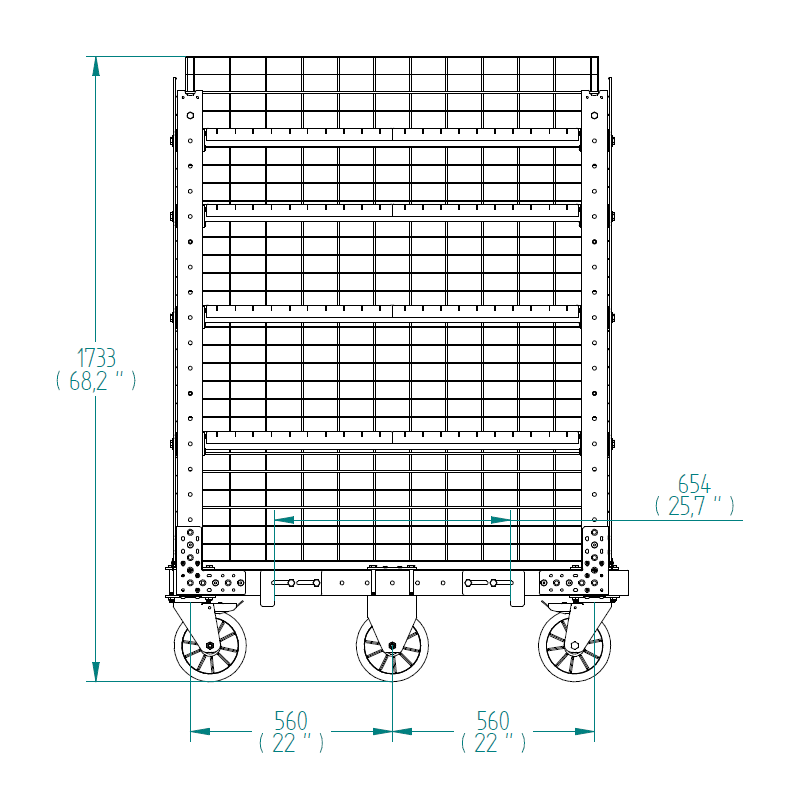 Flex Shelf Cart -1190 x 700 mm