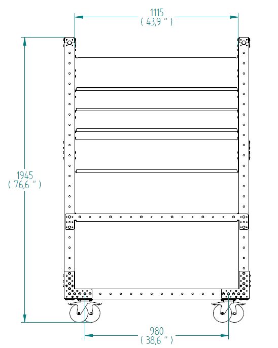 Flow Shelf Cart - 490 x 1260 mm