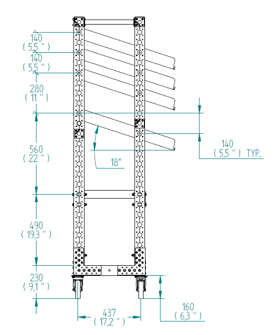 Flow Shelf Cart - 490 x 1260 mm