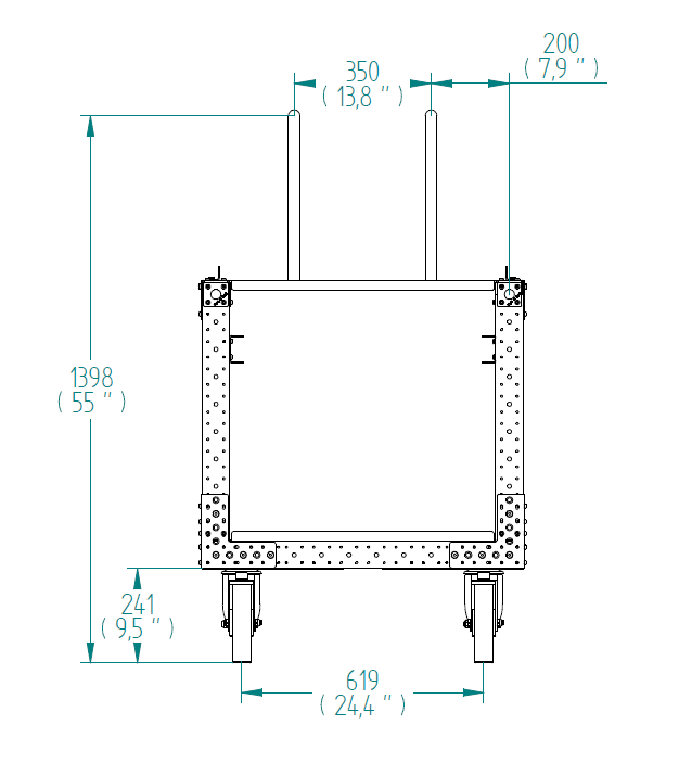 Mobile Workstation Cart- 820 x 1240 mm