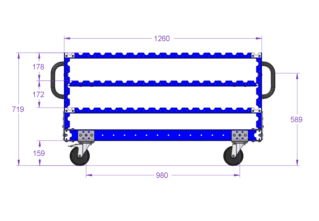Bin Cart - 1260 x 490 mm
