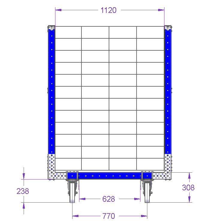 Compartments Cart for 280 x 120 mm slots