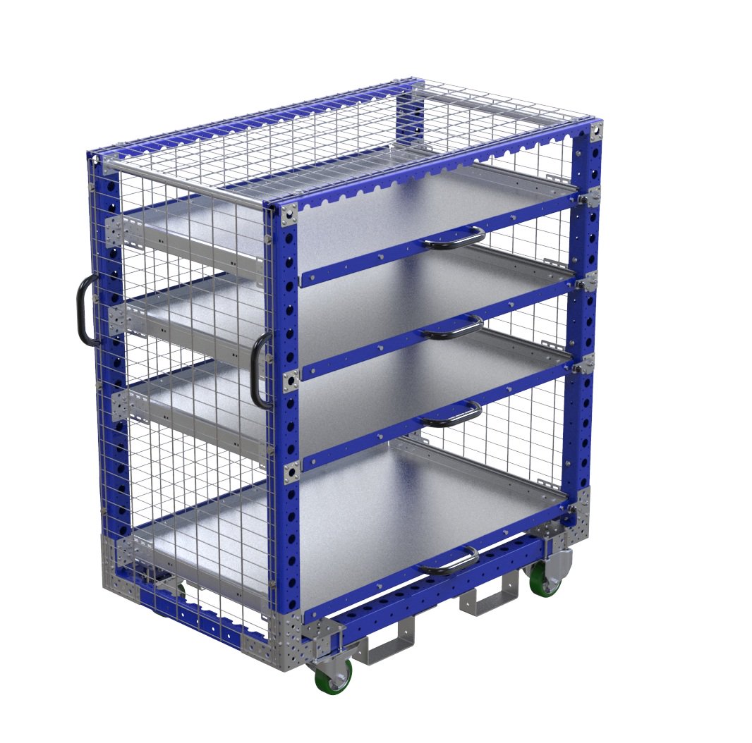 Extendable shelf cart 1400 x 840 mm