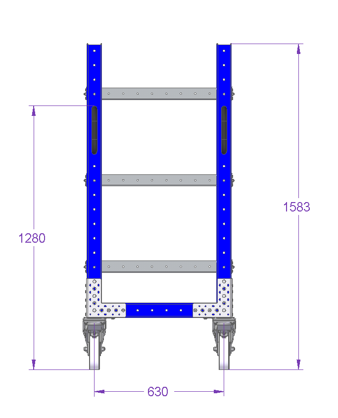 Flat Shelf Cart - 1260 x 700 mm