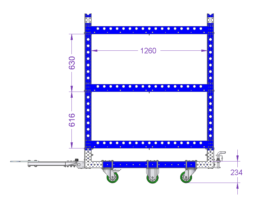 Flat Shelf Cart 55 x 48 inch