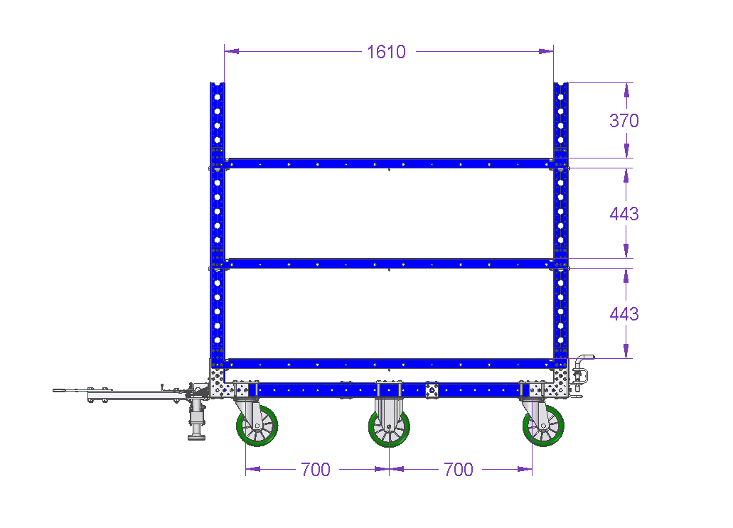 Flat Shelf Cart - 70 x 36 inch