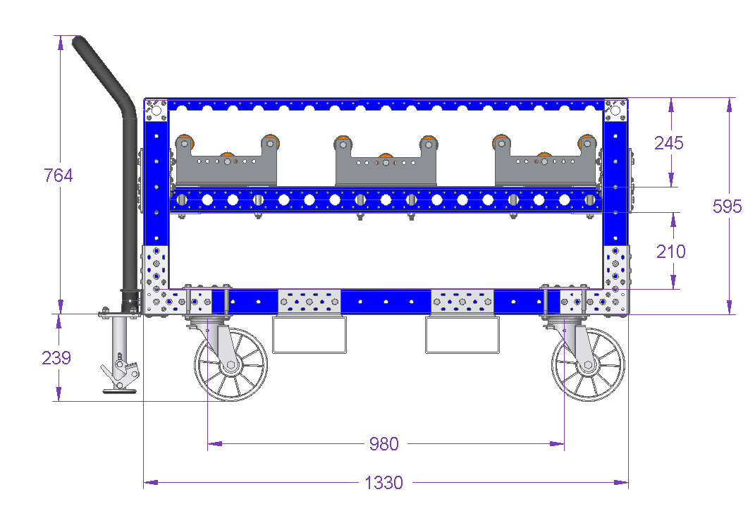 Gearbox Prep Cart - 840 x 1260 mm