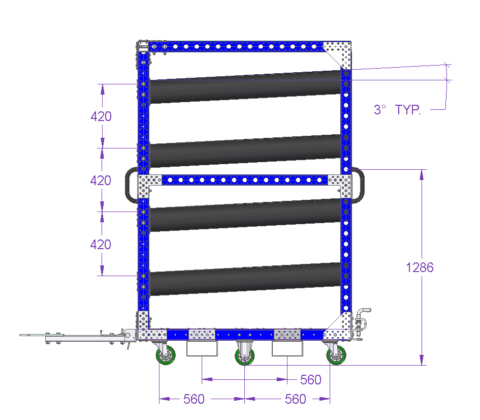 Heavy Duty Hanger Cart - 1400 x 1120 mm