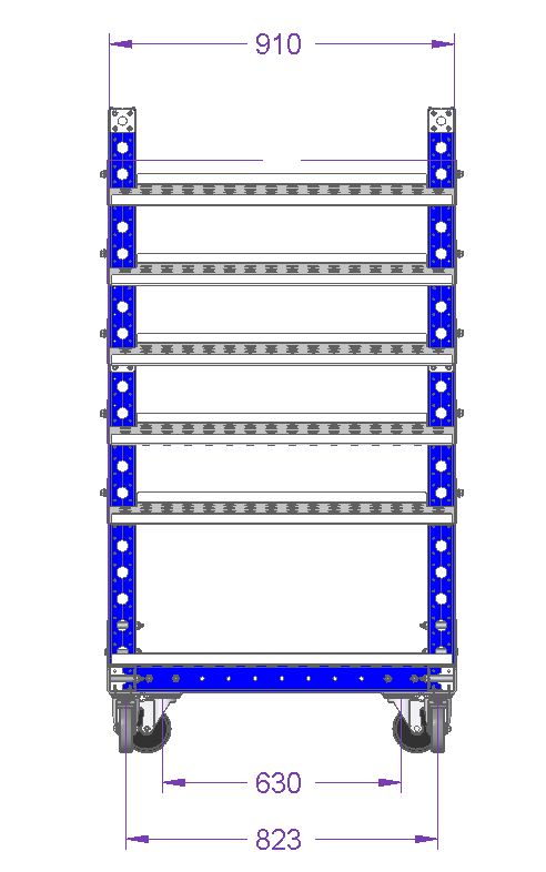 Removable Flow Shelf Cart - 910 x 560 mm