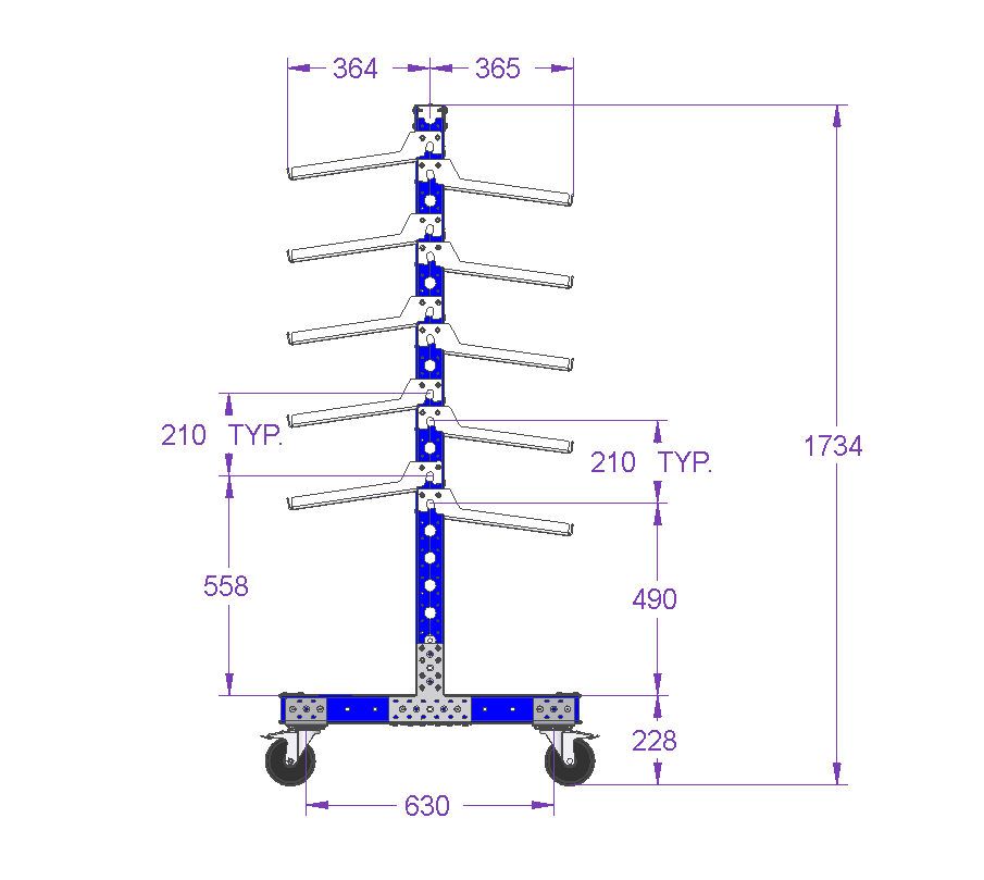 Flow Shelf Cart - 910 x 770 mm