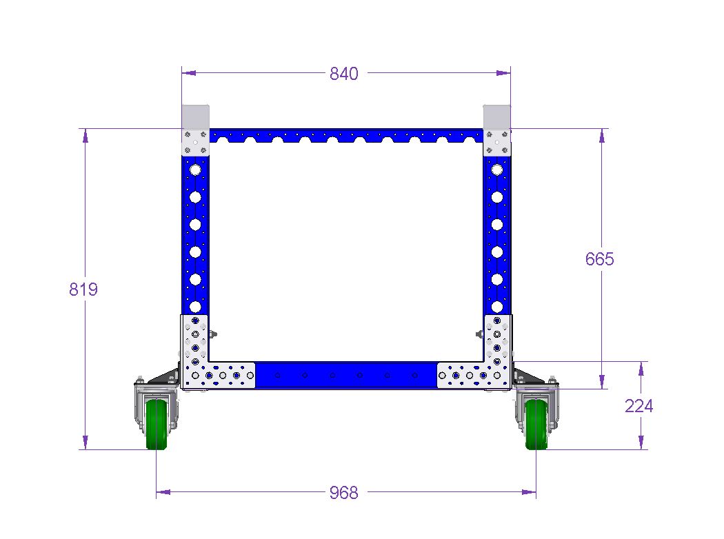 Stackable Low Rider Cart - 910 x 840 mm