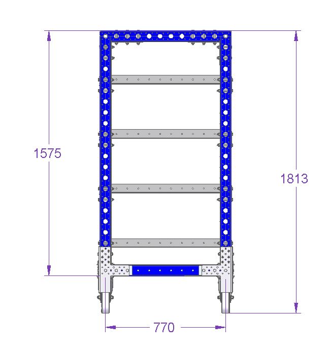 Stackable Flat Shelf Cart - 1260 x 840 mm