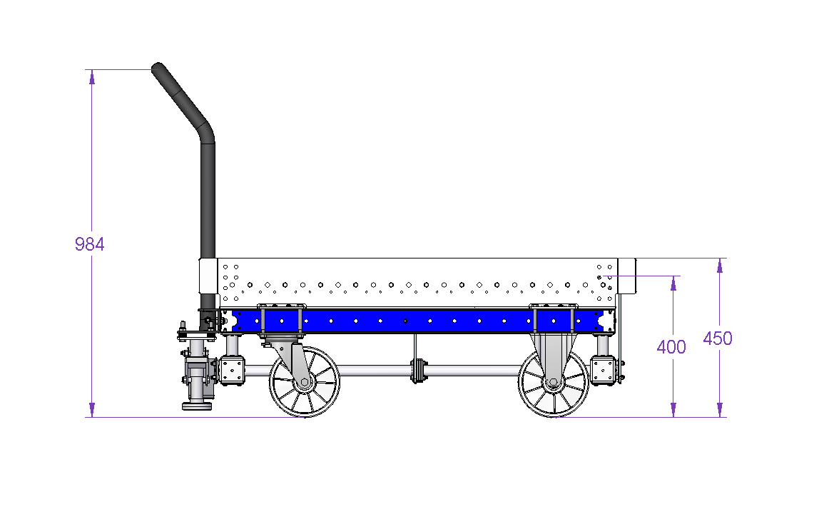 Roller Deck Cart 44 x 21.8 inch