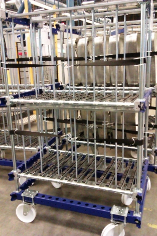 Kit Cart with Rollers and Dividers