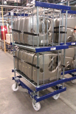Kit Cart with Rollers and Dividers