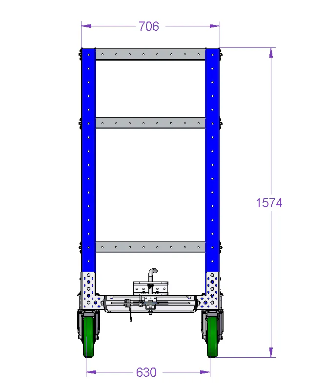 Flat Shelf Cart 66 x 33 inch (1680 x 840 mm)