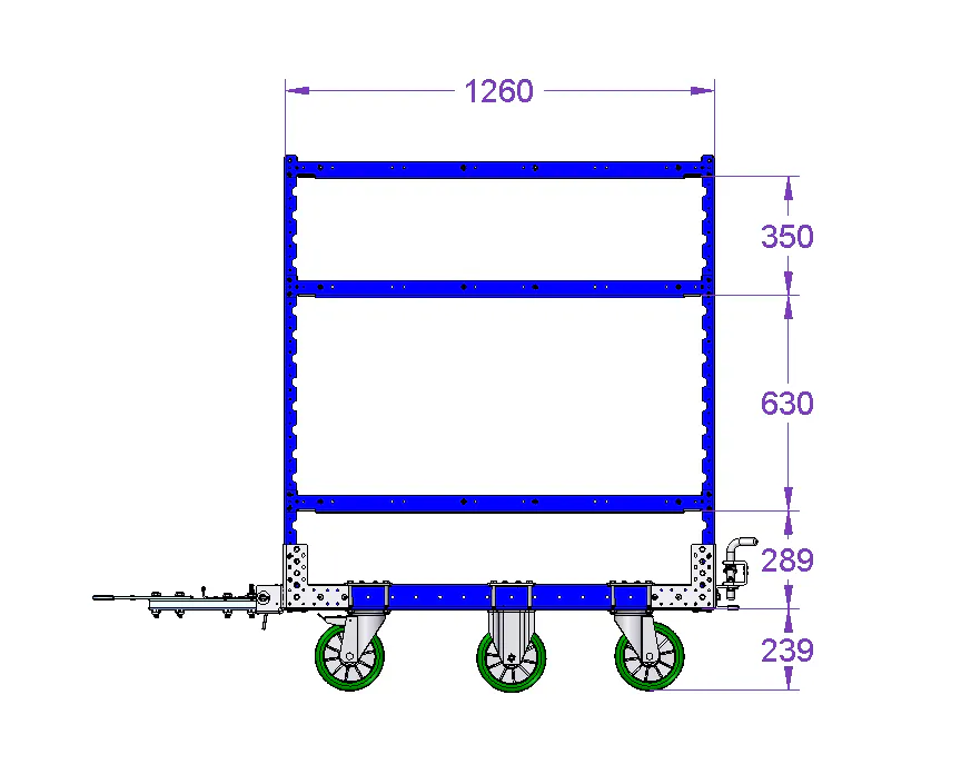 Flat Shelf Cart 66 x 33 inch (1680 x 840 mm)