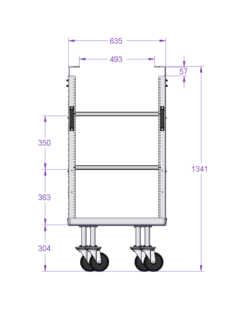 Small Cart with Shelves and Handles Daughter Cart