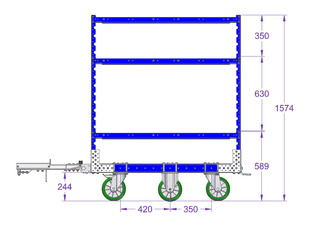 Flat Shelf Cart 1260 x 700 mm