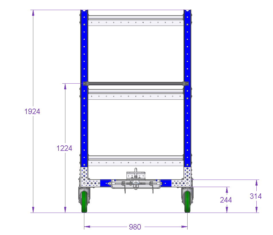 Flat Shelf Cart 55 x 41 inch