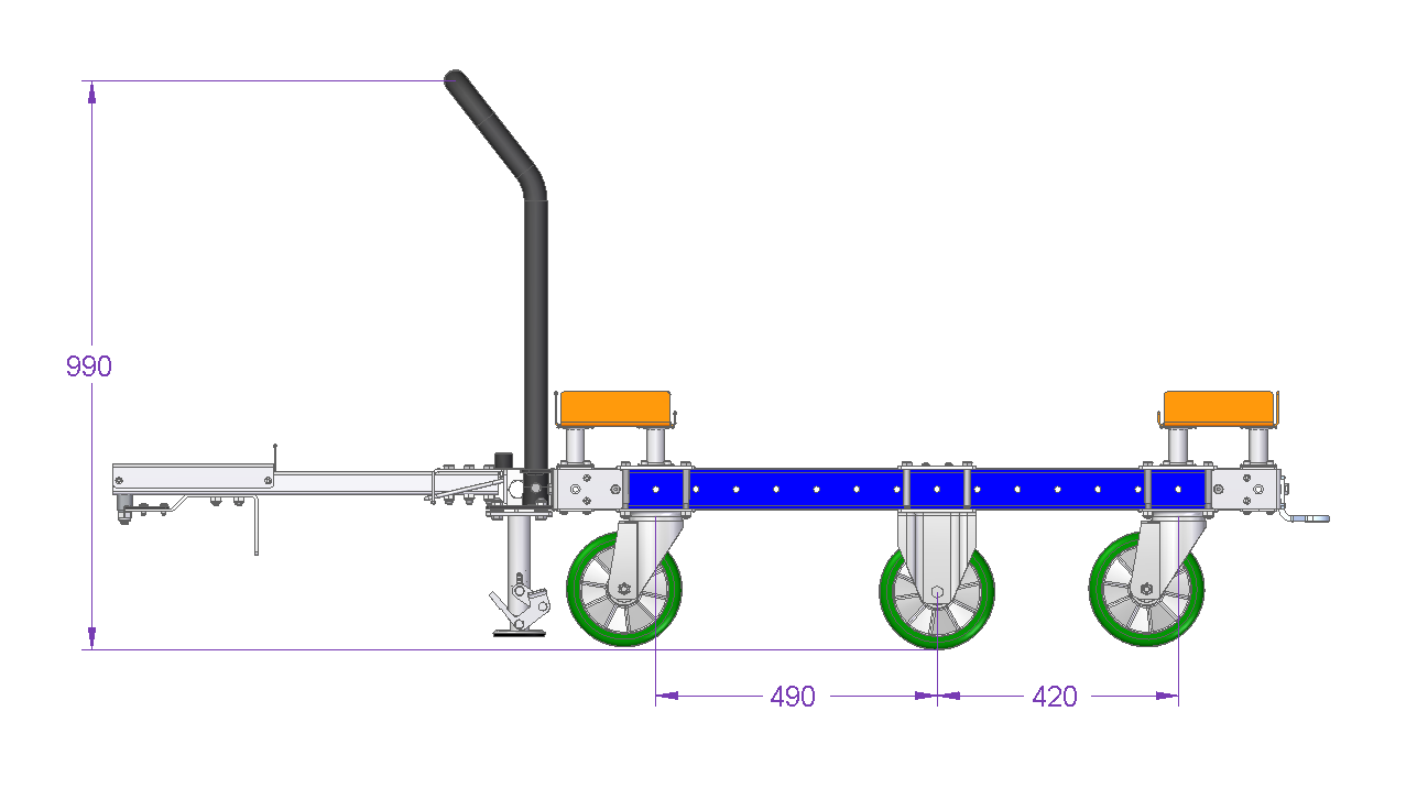 Tugger Train Cart - 50 x 50 inch