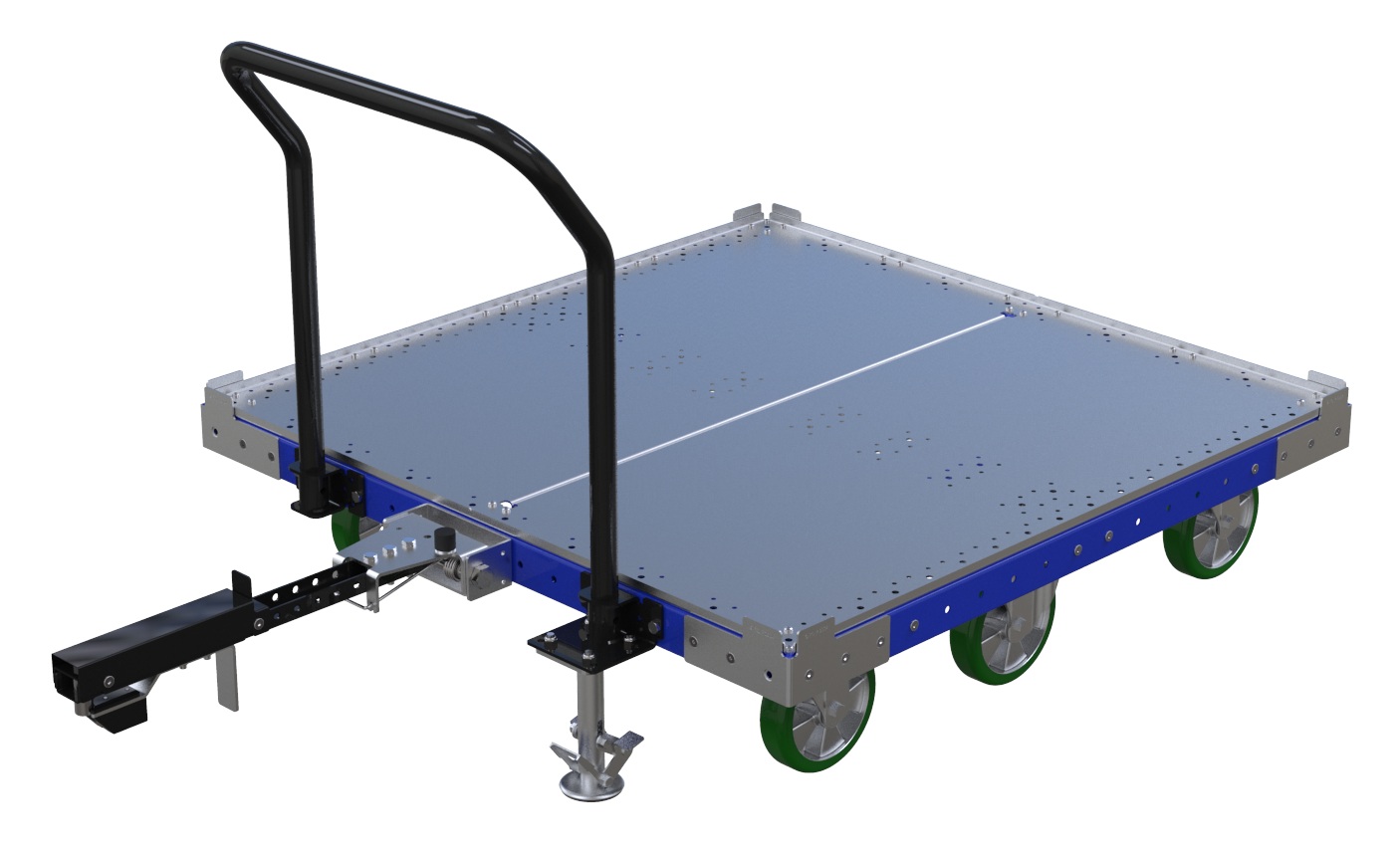Cart with Foot Release Tow Bar 50 x 50 inch