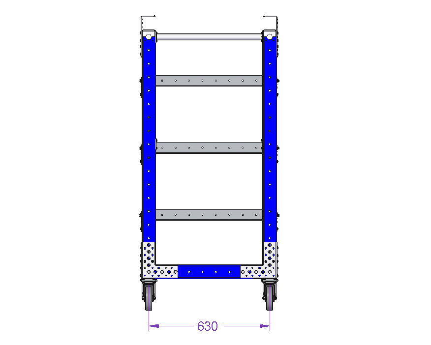 Daughter Cart (700 x 1330 mm) with Flat Shelves