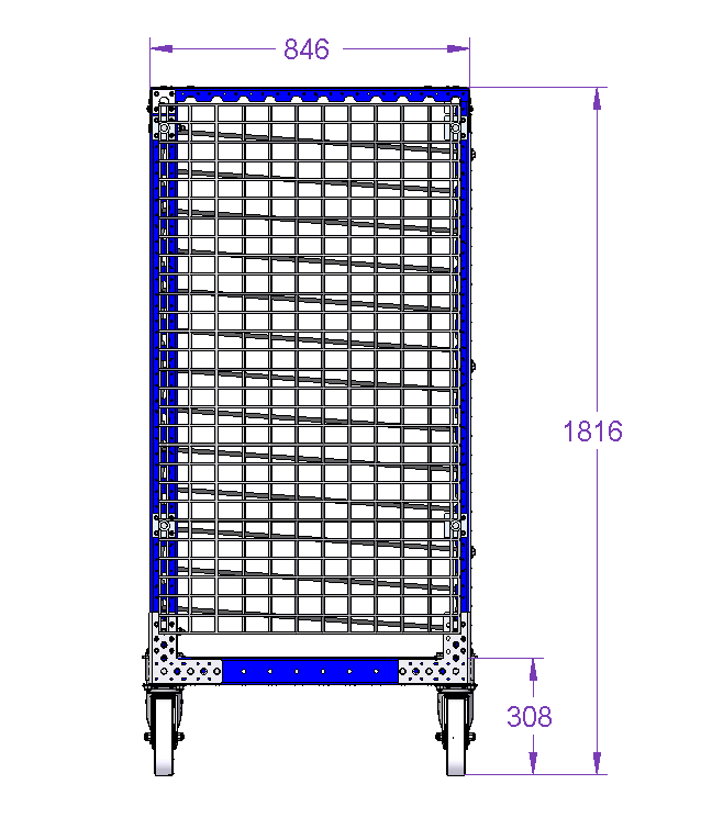 Flow Shelf Cart with fence 1260 x 840 mm